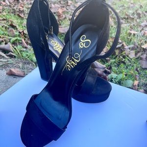 All Black Strap Heels